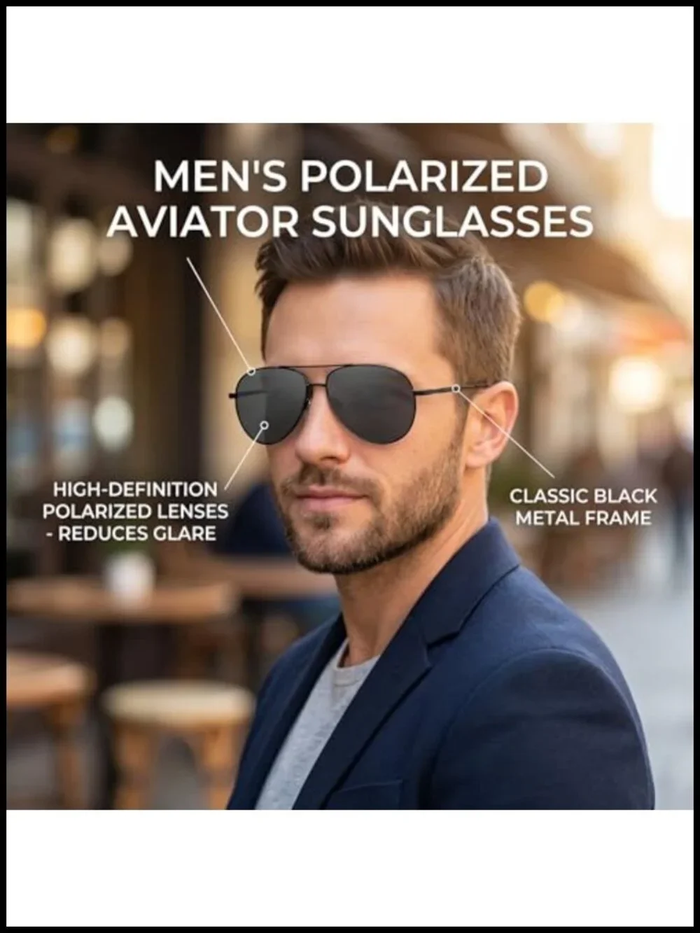 Polarized Aviator Sunglasses TR-90 Frame Women Men Trendy Sunnies Anti-Glare
